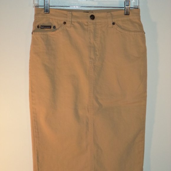 Dolce & Gabbana Italian luxury tan pencil knee length skirt D&G size 42 / 28 - Picture 2 of 7